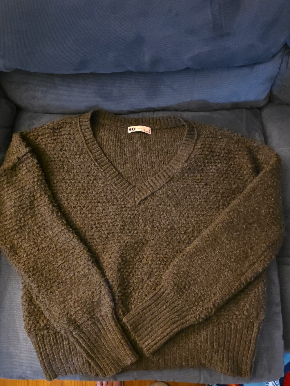 SO Textured V-Neck Pullover Sweater